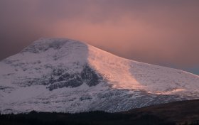Snow capped Ben More at sunset