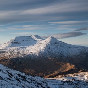 Winter hiking in Mull's mountain interior