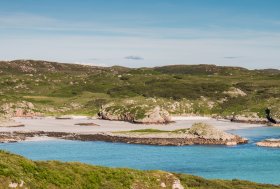 Rocky coast and sandy beaches on the Ross of Mull