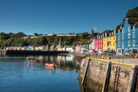 Painted colourful buildings in Tobermory on Mull