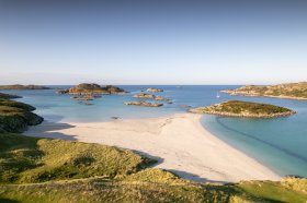 Scattered island's and beaches on the Isle of Mull's southern tip