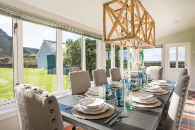 Dine with a sea view as raptors fly across the cliffs beside you at Balmeanach Farmhouse