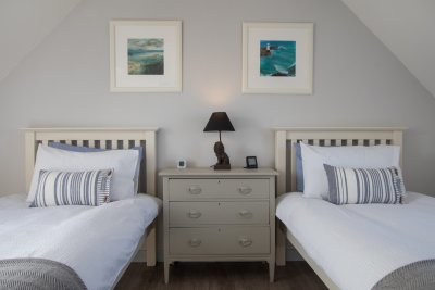 Neutral colours in the bedroom with soft furnishings to complement
