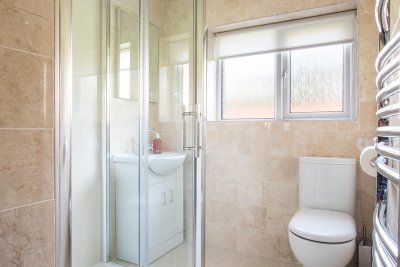 Family bathroom with large walk in shower