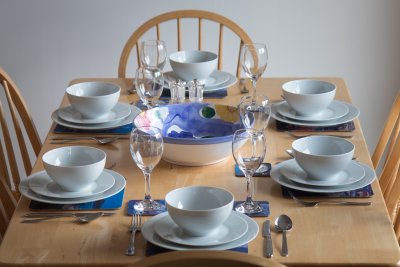 Table set for guests