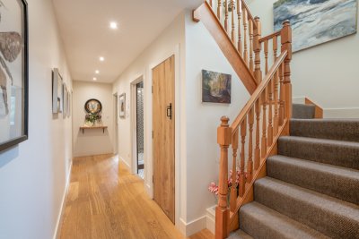 Hallway and staircase at Faoileann Ghlas