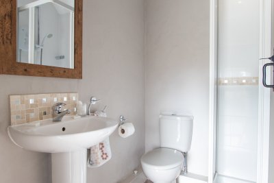 Modern bathroom with shower unit