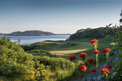 Gorgeous sea view of Loch Tuath and surrounding countryside from the house