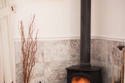Wood burning stove in the cottage for cosy evenings