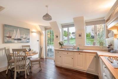 With a casual breakfast area and access to the garden, the kitchen is a really sociable space