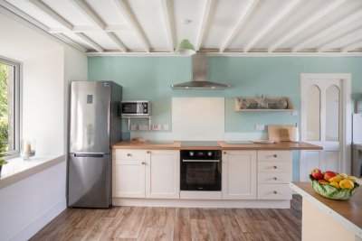 The clean and modern kitchen area makes self-catering simple