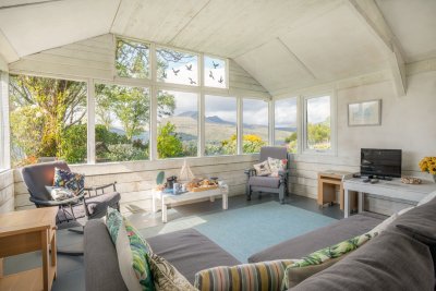 With views to Ben More and Loch Scridain, the sitooterie is a fabulous feature