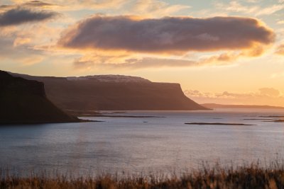 Looking across to the Ardmeaneach peninsula at sunset