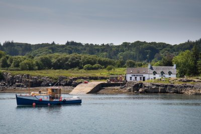 Drive to Ulva Ferry and take the short boat ride to the Isle of Ulva for lunch at the Boathouse