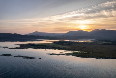 Looking across the coast to Mull's mountainous interior