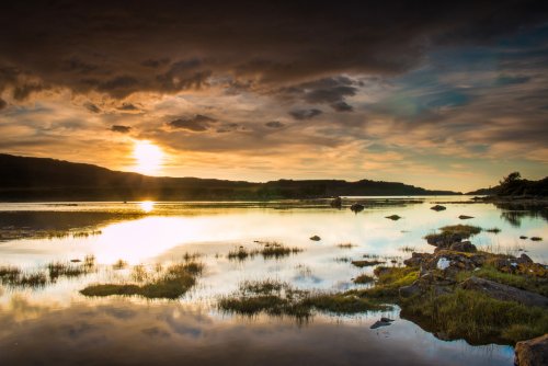 Sunset over Loch Cuin, from which nearby Cuin View takes its name