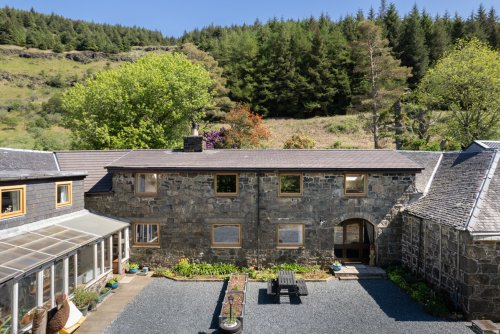 Arrive at Achnacraig and guests can park outside the cottage door (shown here on the right).  Owner's accommodation adjacent