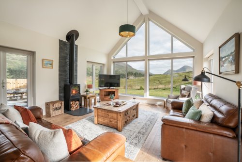 Soak up the stunning mountain views from the living area