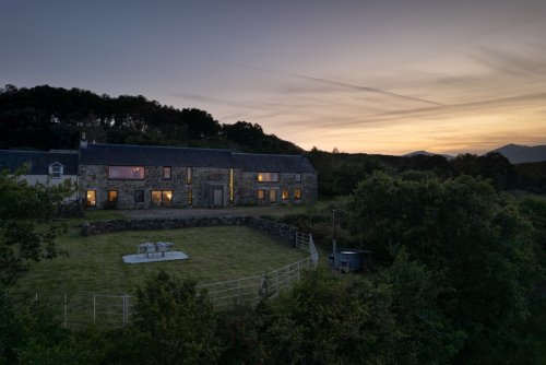 Night falls at Gorsten House