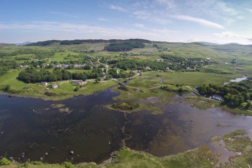 Lilybank Smiddy and the village of Dervaig from above